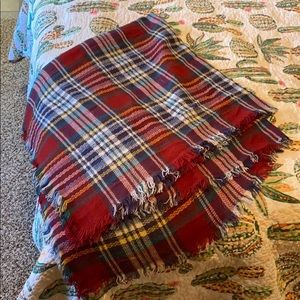 Large square plaid scarf/shawl
